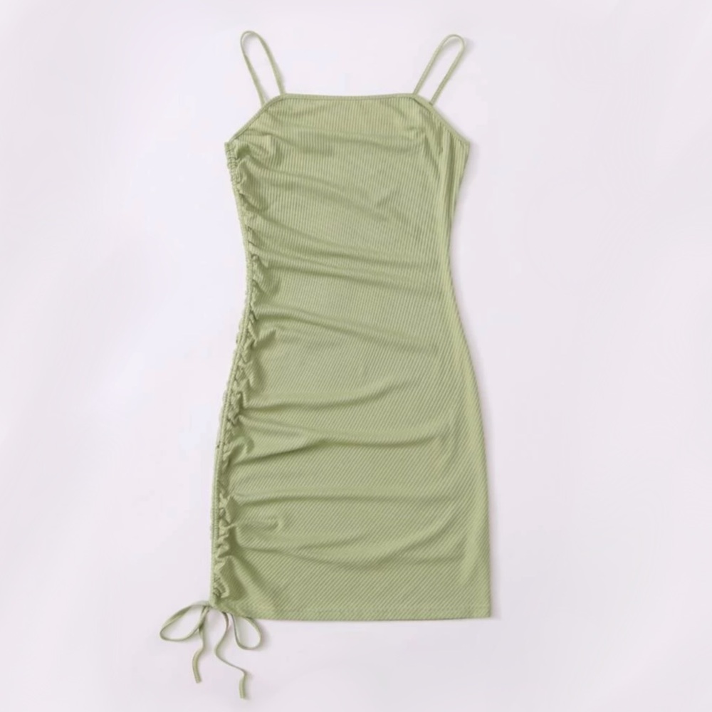 SHEIN Drawstring Side Ribbed Bodycon Dress NWOT